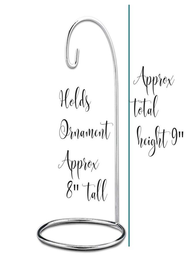 BANBERRY DESIGNS Christmas Ornament Stands - Set of 4 Silver Christmas Holders - Chrome Finished Metal - Terrarium Displayers - Christmas Ornament Collection Hangers - 9" H - Image 5