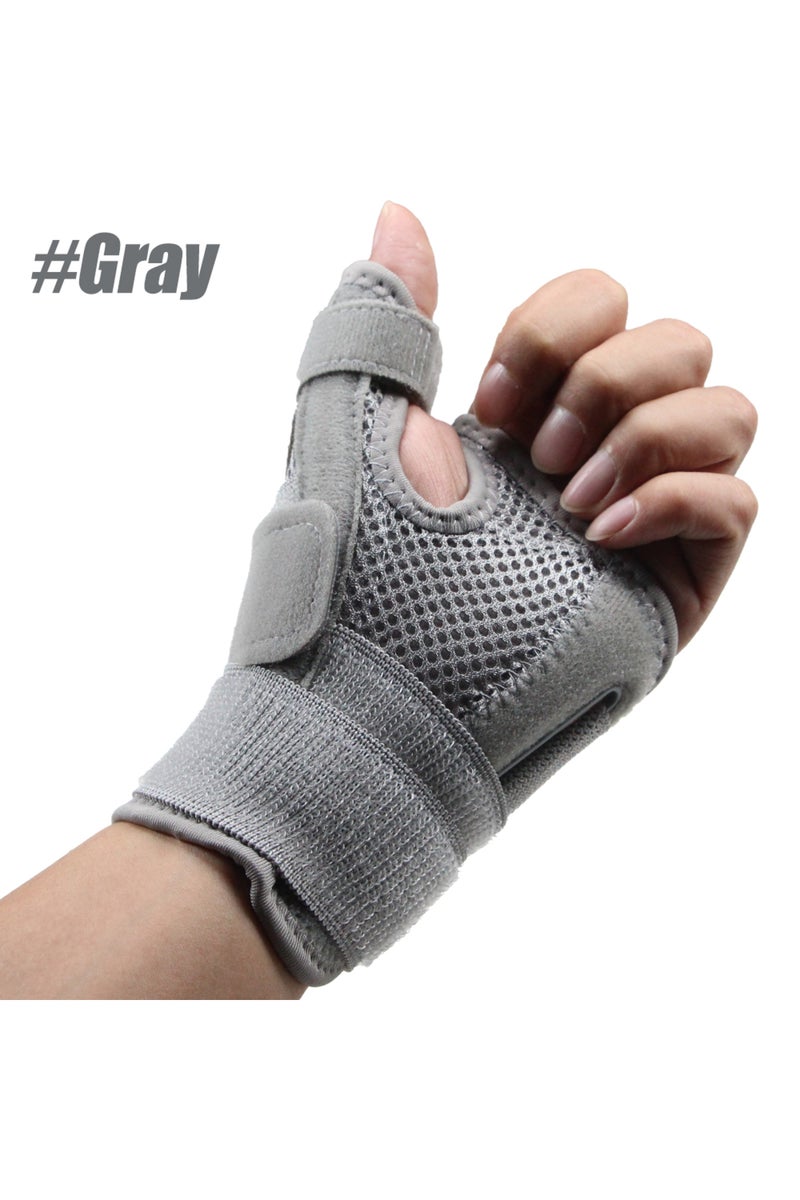 جبيرة إبهام رمادية اللون - قطعة واحدة، جبيرة إبهام مطورة جديدة لليد اليمنى واليسرى، دعامة إبهام قابلة للعكس لتخفيف آلام التهاب المفاصل