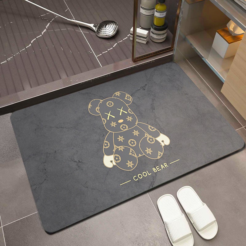 Nordic Bathroom Mat Absorbent Mat Bathroom Door Mat Quick-Drying Entry Door Mat Diatom Mud Non-Slip - Image 1