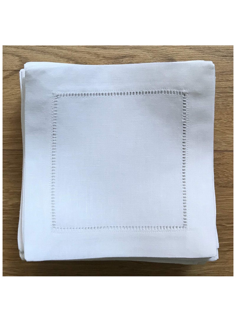 Blythornix Cloth Napkins, White Kitchen Linen Cocktail Napkin Disposable Napkin Square Party Coaster Set 15 x 15 cm 12 Packs - Image 4