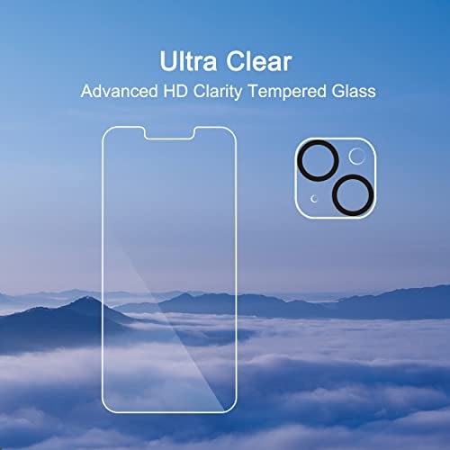 Ailun 3 Pack Screen Protector for iPhone 14 [6.1 inch] + 3 Pack Camera Lens Protector,Case Friendly Tempered Glass Film,[9H Hardness] - HD - Image 4