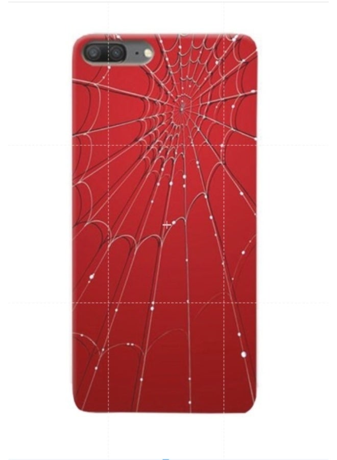 غطاء حماية واقٍ بنقش شبكة العنكبوت لهاتف هواوي أونور 9 لايت أحمر