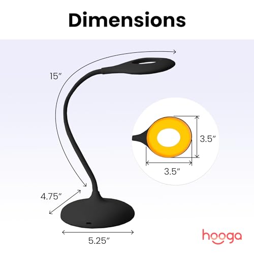 hooga Desk Lamp, Blue Light Blocking, 3 Modes: Amber 1600K, Red, Full-Spectrum 4000K, Dimmable, Rechargeable, Eye Strain Relief, Circadian Friendly - Image 5