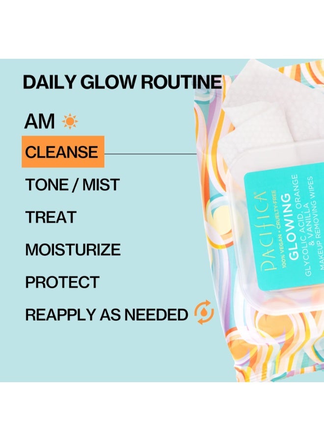 Pacifica Makeup Remover Face Wipes - Daily Facial Cleansing & Exfoliating Towelettes - Biodegradable - Organic - w/ Gycolic Acid - Clean Beauty Vegan & Cruelty-Free Dermatologist Tested 30 Count - Image 4