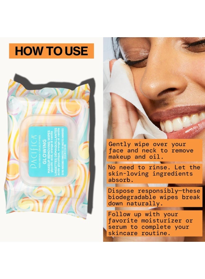 Pacifica Makeup Remover Face Wipes - Daily Facial Cleansing & Exfoliating Towelettes - Biodegradable - Organic - w/ Gycolic Acid - Clean Beauty Vegan & Cruelty-Free Dermatologist Tested 30 Count - Image 5