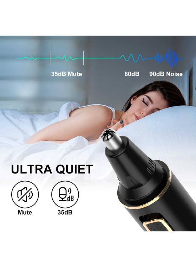 عام ماكينة تشذيب شعر الأنف للرجال، ماكينة تشذيب شعر قابلة لإعادة الشحن 2 في 1، ماكينة تشذيب شعر الأذن والأنف متعددة الوظائف غير مؤلمة مع شفرات مزدوجة الحواف مقاومة للماء IPX7 (أسود) - Image 5