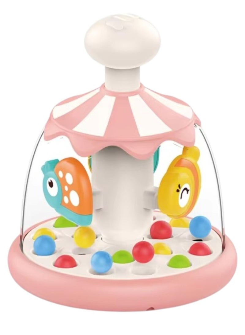 Toy Box Education Kids Pressing the Bouncing Ball Merry Go Round Push Tumble Carousel Toy Baby Toys - Image 2