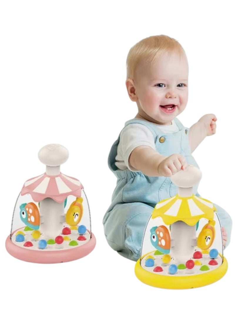 Toy Box Education Kids Pressing the Bouncing Ball Merry Go Round Push Tumble Carousel Toy Baby Toys - Image 3