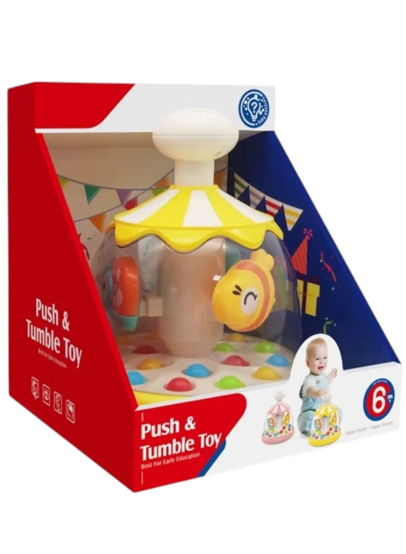 Toy Box Education Kids Pressing the Bouncing Ball Merry Go Round Push Tumble Carousel Toy Baby Toys - Image 5