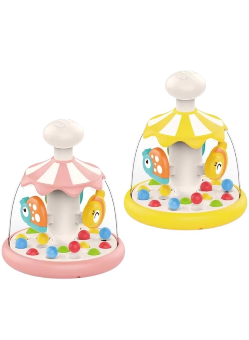 Toy Box Education Kids Pressing the Bouncing Ball Merry Go Round Push Tumble Carousel Toy Baby Toys - Image 4