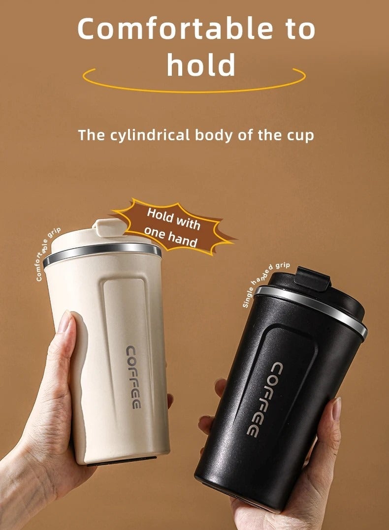 كوفي ذكي شاشة ديجيتال 510 مللي 304 الفولاذ المقاوم للصدأ فنجان القهوة كوب حراري مكتب Termal مقهى السفر معزول زجاجة - Image 3