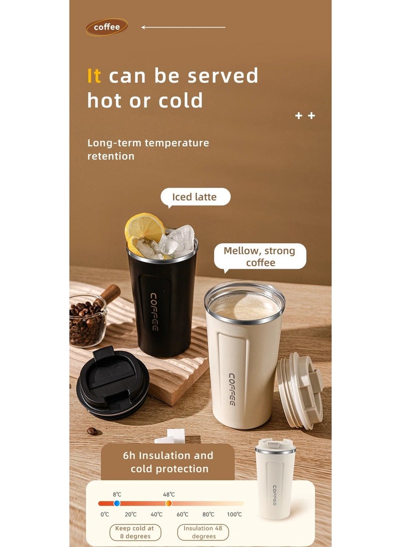 كوفي ذكي شاشة ديجيتال 510 مللي 304 الفولاذ المقاوم للصدأ فنجان القهوة كوب حراري مكتب Termal مقهى السفر معزول زجاجة - Image 4