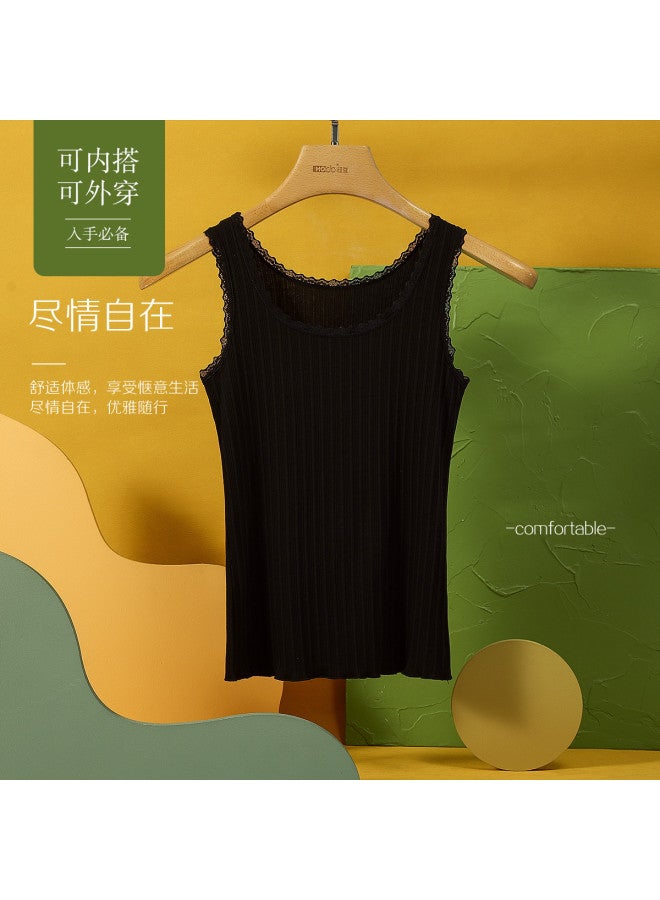 Red Bean Vertical Stripe Vest, Women'S Camisole, Breathable Wearable Lace Vest, Sports Tank Top For Women - Image 3