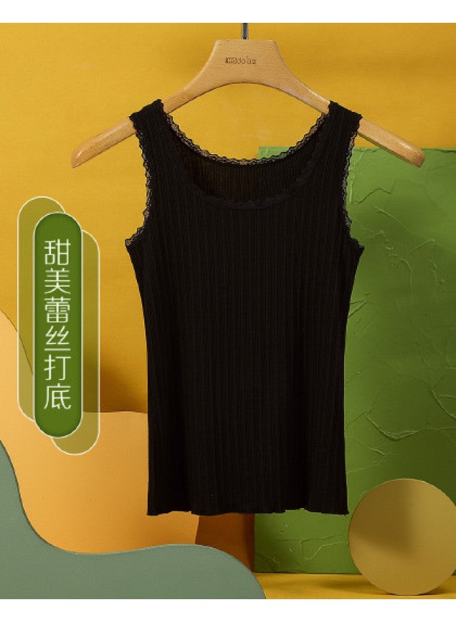 Red Bean Vertical Stripe Vest, Women'S Camisole, Breathable Wearable Lace Vest, Sports Tank Top For Women - Image 1