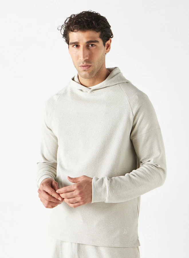 ADOT by Splash Textured Hooded Sweatshirt with Long Sleeves