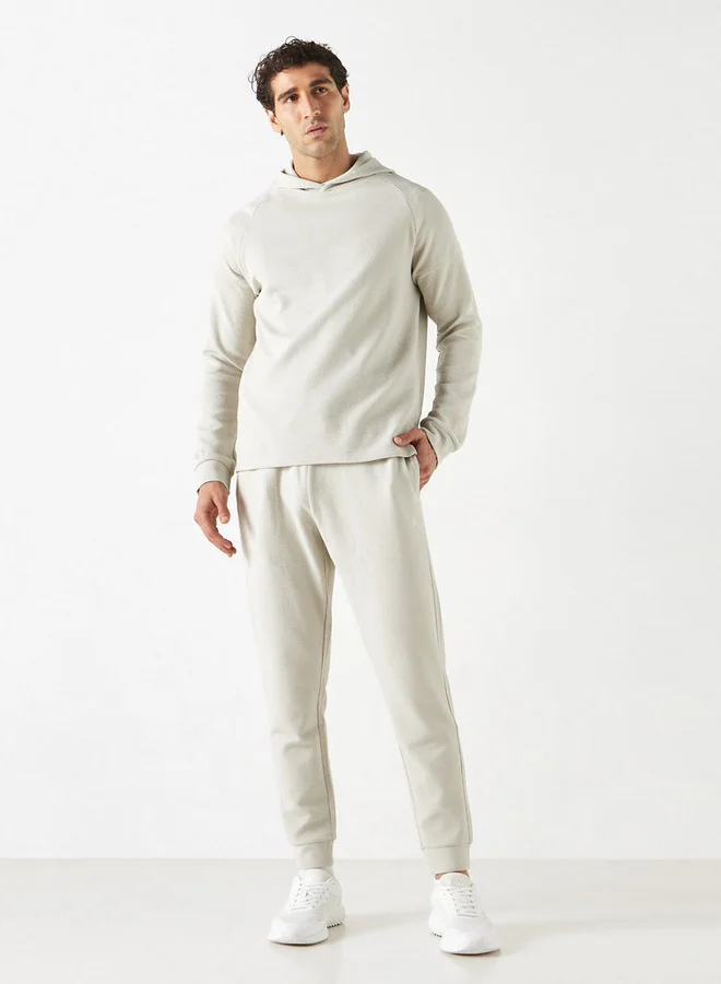 ADOT by Splash Textured Hooded Sweatshirt with Long Sleeves