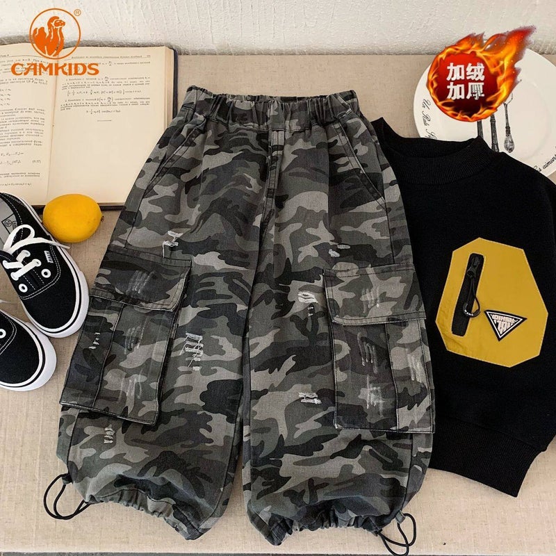 Boys Camouflage Cargo Pants - Image 3