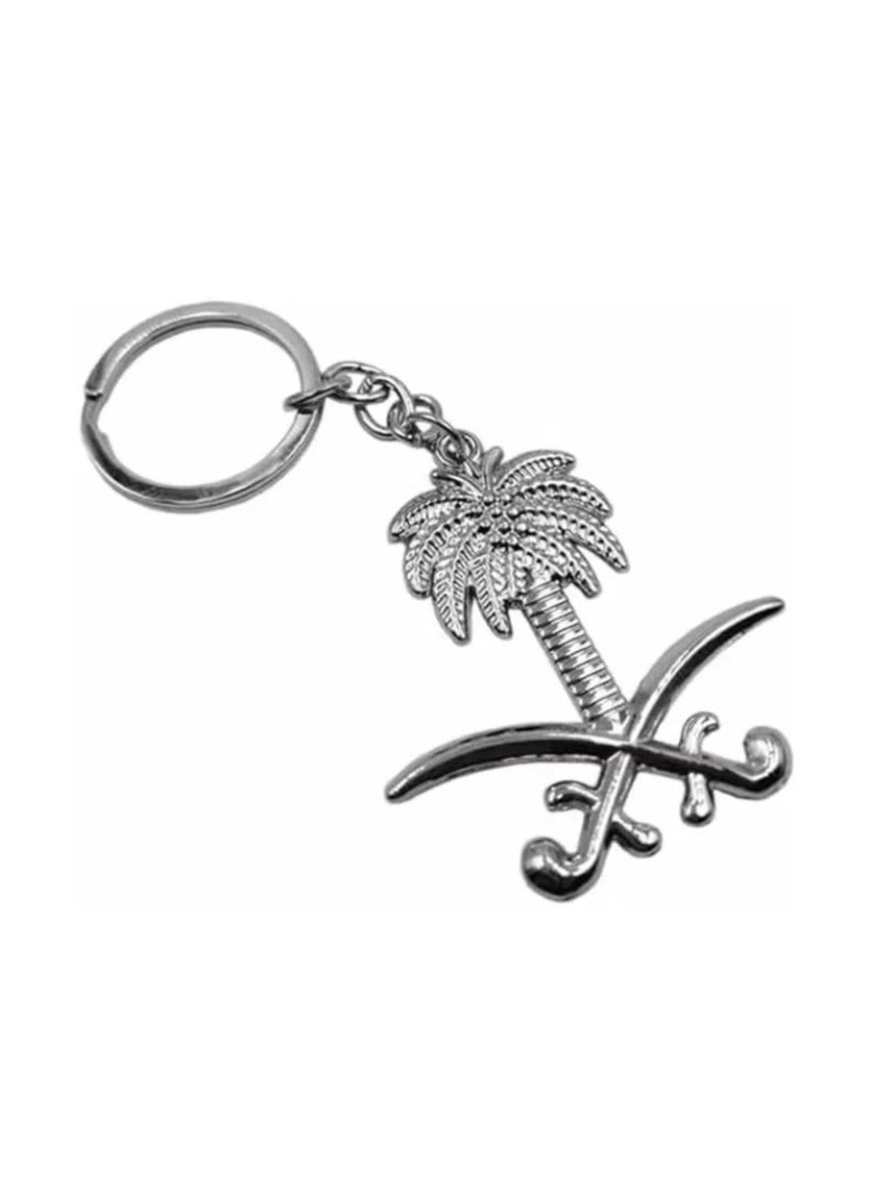 Metal Decoration Keychain With Saudi Arabian Logo 1 Pcs, Saudi Arabia National Emblem Logo Key Chain - Image 1