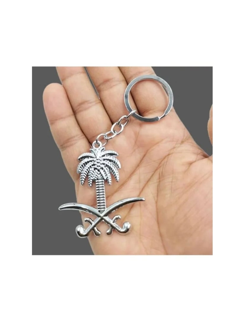 Metal Decoration Keychain With Saudi Arabian Logo 1 Pcs, Saudi Arabia National Emblem Logo Key Chain - Image 2