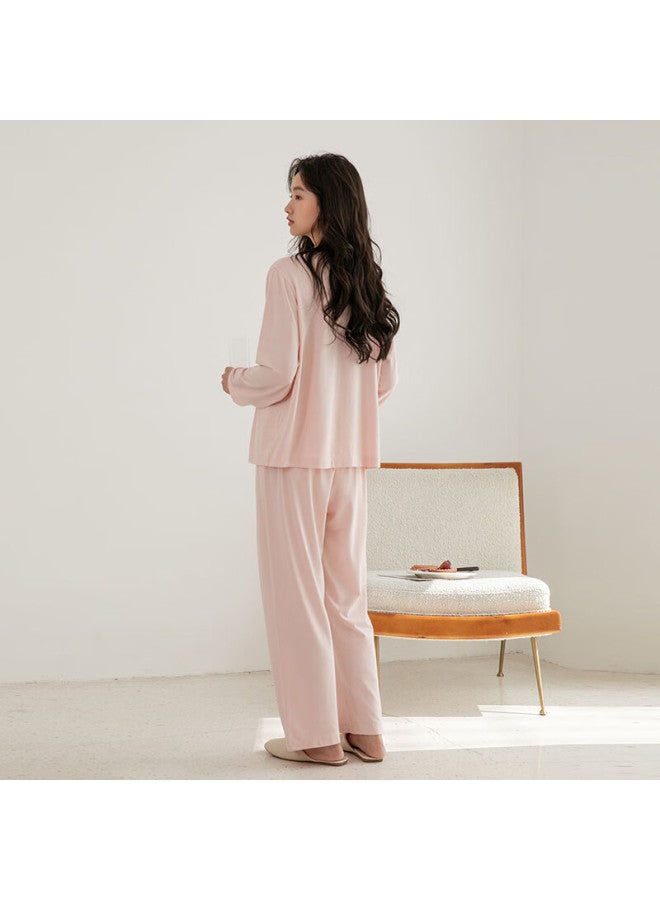 FENTENGCARE Fenteng Kean Cotton Anti-static Autumn Lace Round Neck Cardigan Long Sleeve Wearable Homewear Set Pajamas - Image 2