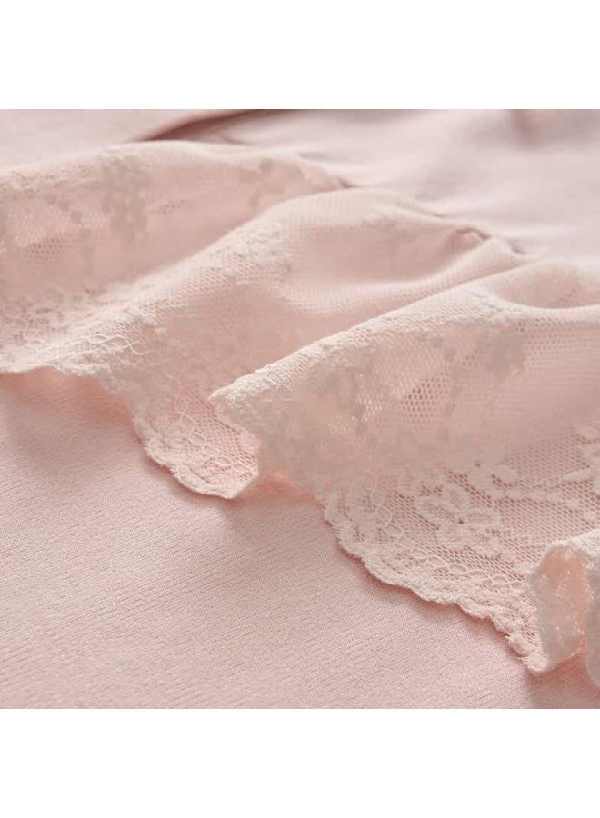 FENTENGCARE Fenteng Kean Cotton Anti-static Autumn Lace Round Neck Cardigan Long Sleeve Wearable Homewear Set Pajamas - Image 3