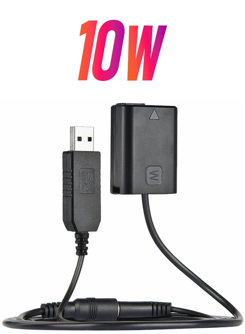 DC Coupler Replacement for NP-FW50 Dummy Battery Power Adapter with USB Cable A7 A7R A7S A7SII A6500 A6300 A6100 A6000 NEX5 DSC-RX10 II III IV - Image 1