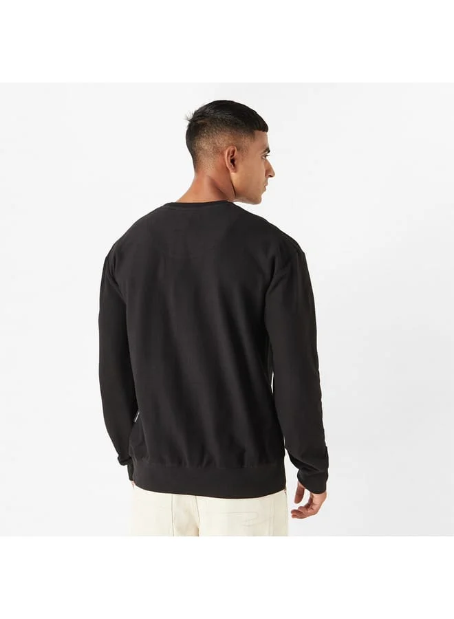 Lee Cooper Lee Cooper Textured Sweatshirt with Chest Pocket and Long Sleeves