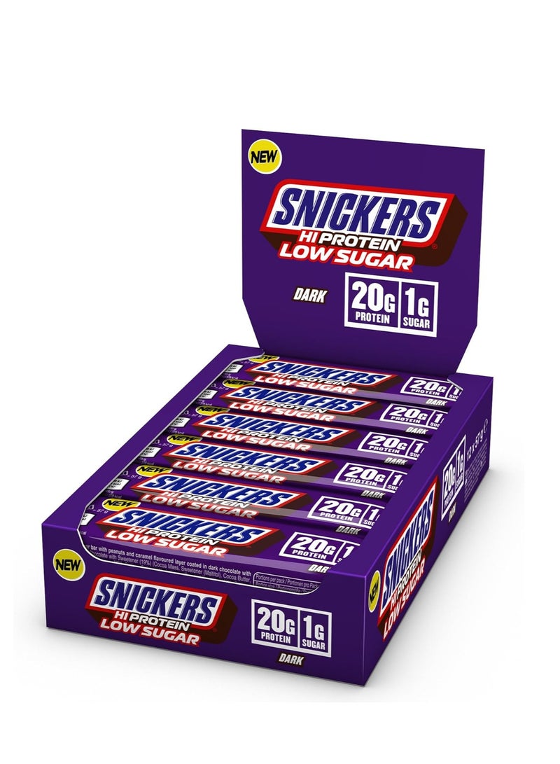 Snickers High Protein Low Sugar Bar Dark Chocolate 57g Pack of 12 - Image 1
