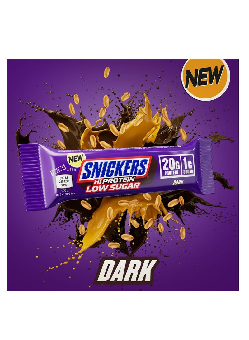 Snickers High Protein Low Sugar Bar Dark Chocolate 57g Pack of 12 - Image 3