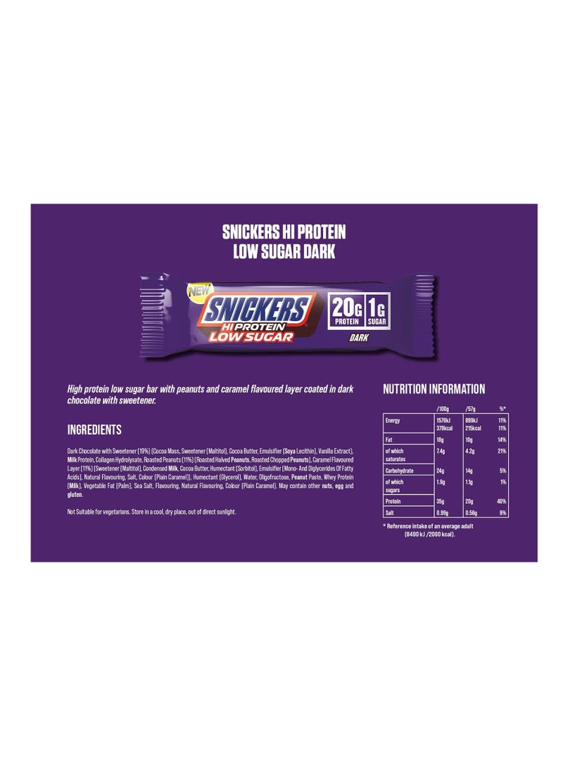 Snickers High Protein Low Sugar Bar Dark Chocolate 57g Pack of 12 - Image 5