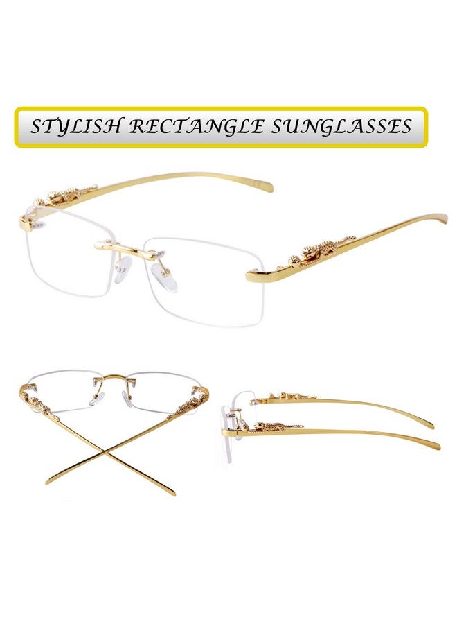 SDINM نظارات شمسية بدون إطار للرجال والنساء، نظارات شمسية صغيرة ضيقة مستطيلة الشكل، نظارات 90S - Image 3