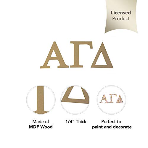 Desert Cactus Alpha Gamma Delta Wooden Letter Set 7.5'' Unfinished Wood - Image 3