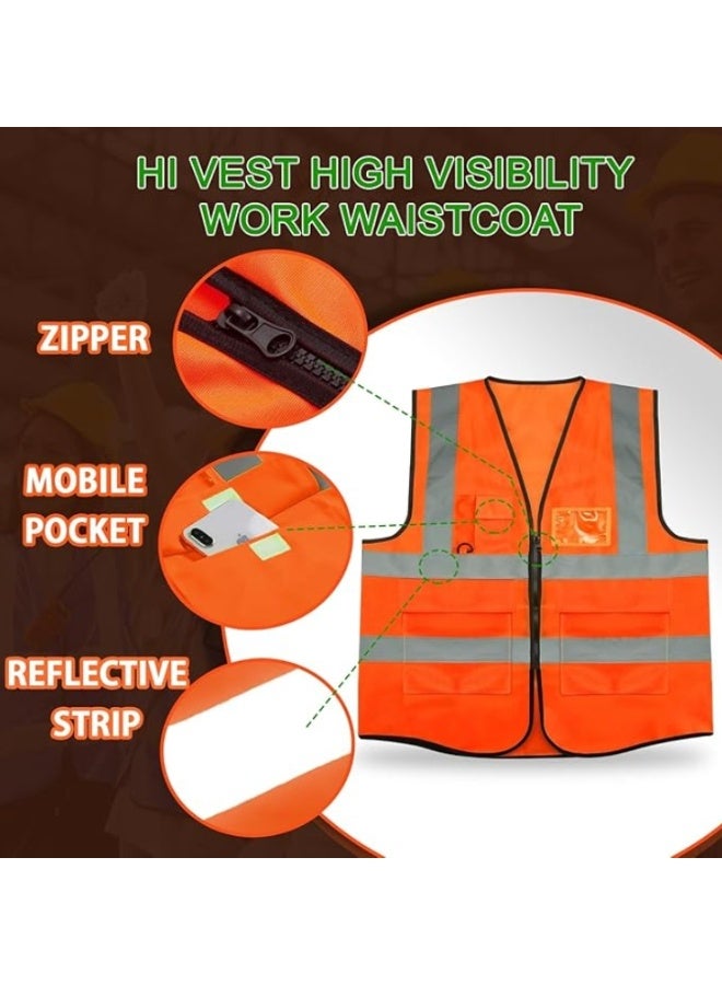 TEAKWOOD One piece of orange engineering reflective vest/safety suit/construction reflective vest/high gloss reflective vest (L) - Image 5