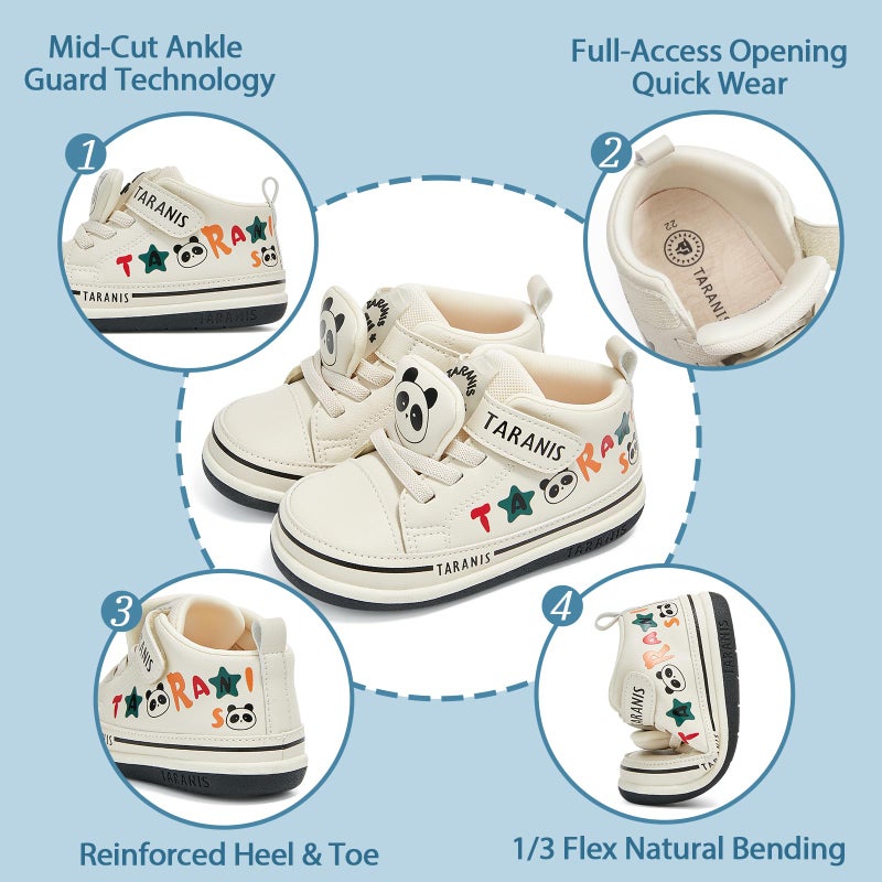 TARANIS First Walker Shoes Baby Toddler Shoes Lightweight Cushion Comfortable Non-Slip Boy Girl Sneakers A Off White18 - Image 5