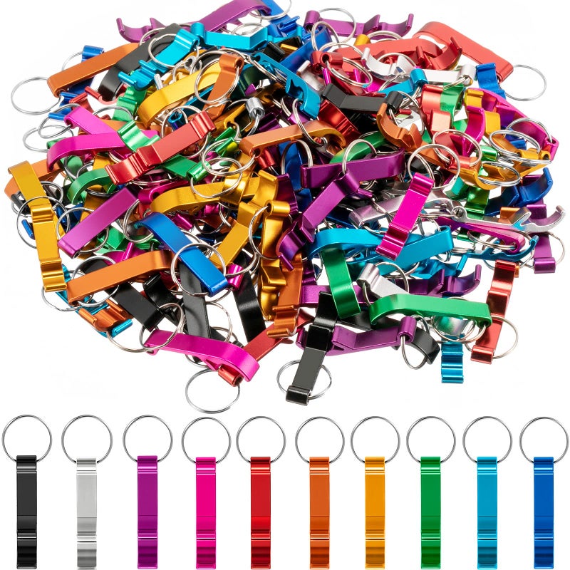 150 Pieces Aluminum Bottle Opener Claw Bottle Opener Keychain Pocket Beer Bottle Opener Keychain Small Beverage Keychain for Wedding Party Favors Hotel Restaurant Bar Bride Shower 10 Colors