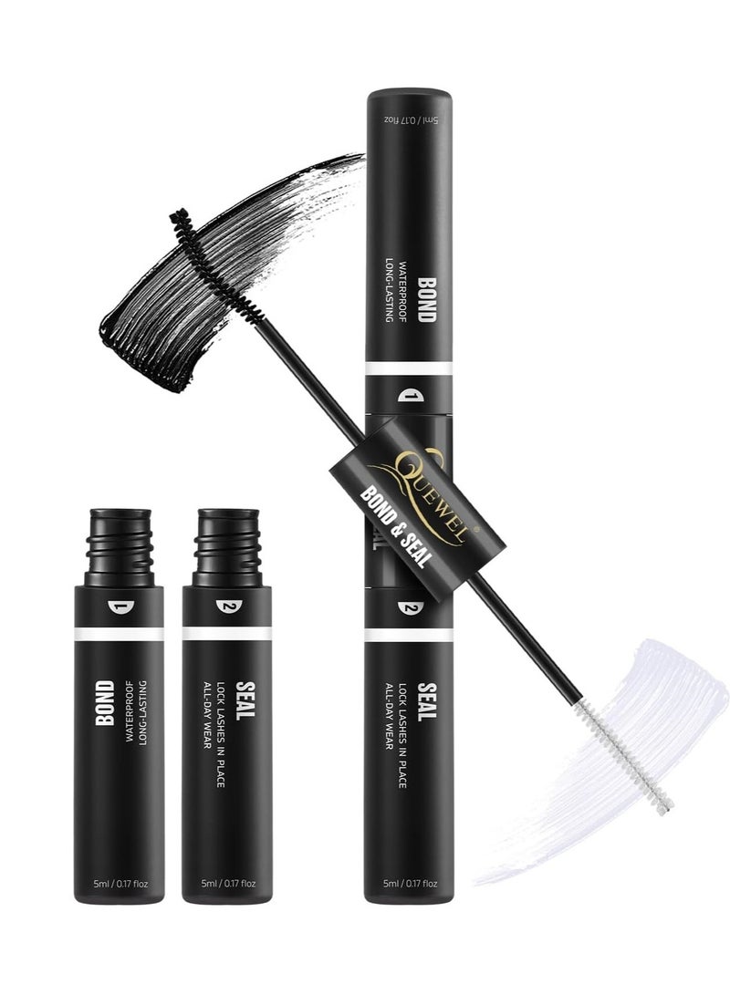 QUEWEL QUEWEL Lash Clusters Bond And Seal, Black Cluster Lashes Glue For DIY Eyelash Extensions, Strong Hold&Waterproof Eyelash Clusters Glue, Gentle Lashes Glue  - Image 1
