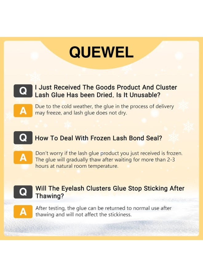 QUEWEL QUEWEL Lash Clusters Bond And Seal, Black Cluster Lashes Glue For DIY Eyelash Extensions, Strong Hold&Waterproof Eyelash Clusters Glue, Gentle Lashes Glue  - Image 2