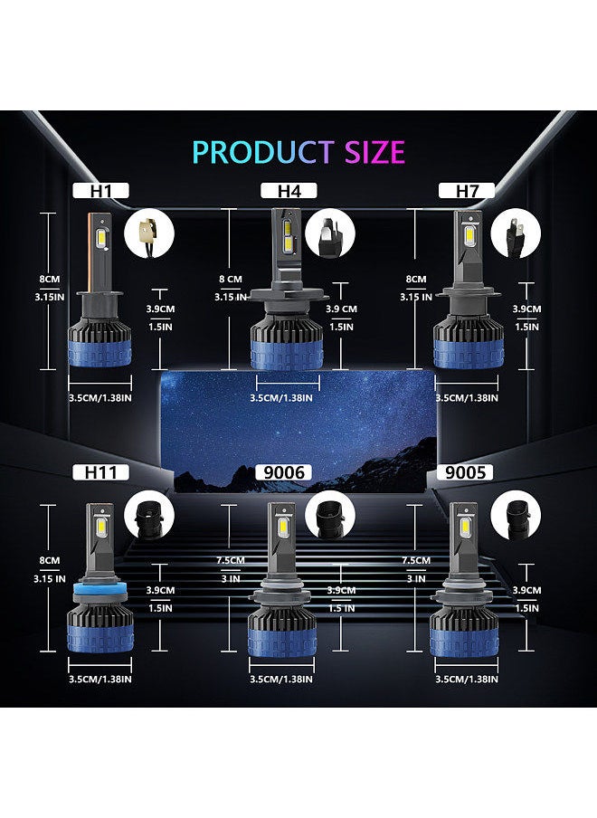 Generic P10 9006/HB4 LED Headlight Bulbs IP68 Waterproof Car LED Headlight Bulbs 6000K 300W 36000LM Bright LED Headlights 2pcs  - Image 3