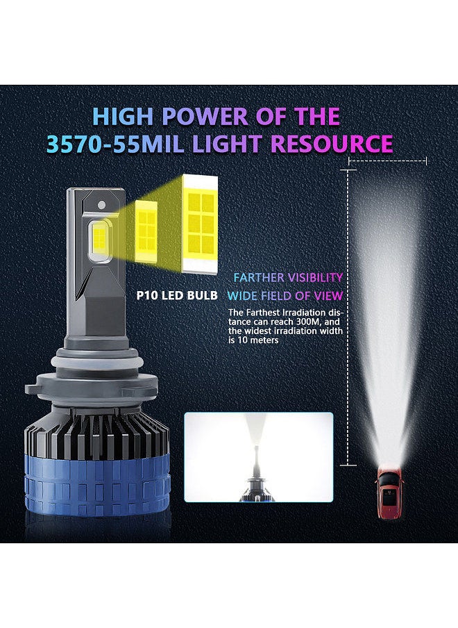 Generic P10 9006/HB4 LED Headlight Bulbs IP68 Waterproof Car LED Headlight Bulbs 6000K 300W 36000LM Bright LED Headlights 2pcs  - Image 5