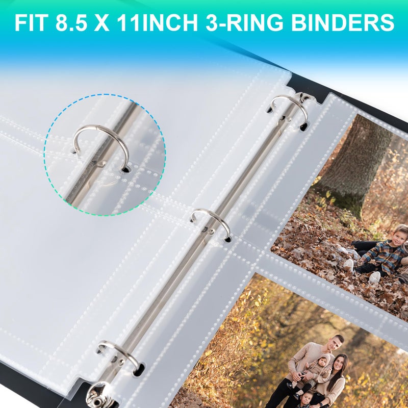 Aegero 50 Pack 4 x 6 Photo Sleeves for 3 Ring Binder(300 Pictures), Heavy-Duty Archival Photo Page Protectors, Clear Picture Album Refill Pages Holds, Acid-Free - Image 5