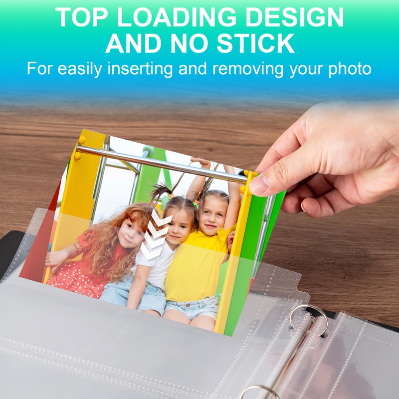 Aegero 50 Pack 4 x 6 Photo Sleeves for 3 Ring Binder(300 Pictures), Heavy-Duty Archival Photo Page Protectors, Clear Picture Album Refill Pages Holds, Acid-Free - Image 4