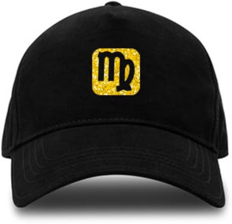Black Cap with Gold Logo,Zodiac Virgo