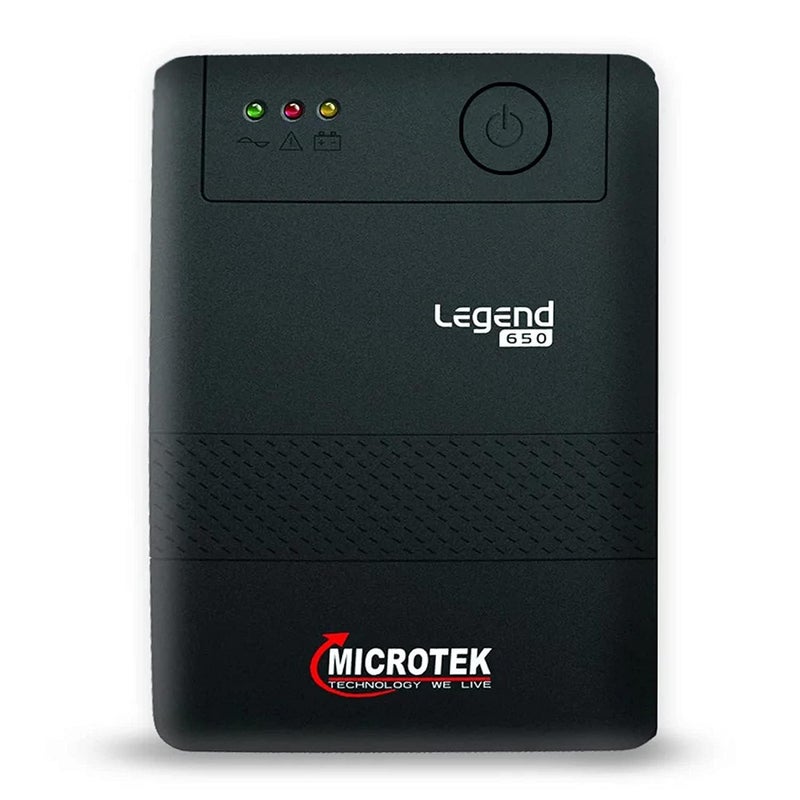 Microtek ليجند 650 نظام UPS تفاعلي خطي 650VA/360W، نظام UPS قائم على المعالج الدقيق، احتياطي طاقة وحماية مثالي لجهاز الكمبيوتر المكتبي ومكتب المنزل مع ضمان 2 سنوات على الإلكترونيات وسنة واحدة على البطارية - Image 2