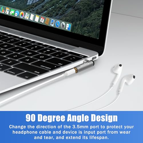 Togconn Right Angle 3.5mm 1/8" Audio Adapter 2-Pack, 90 Degree 3.5mm 1/8 Inch TRS Male to Female Stereo Jack Plug AUX Gold-Plated Connector Compatible with Headset, Tablets, MP3 Players, Speakers - Image 3