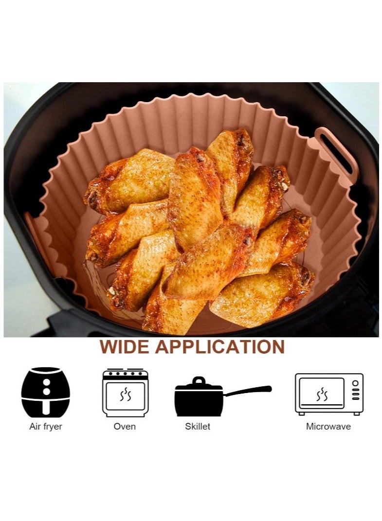 3 Pack Non-Stick Silicone Air Fryer Molds, Food Safe Round Air Fryer Silicone Pan Mold, Air Fryer Liner Replacement for Flammable Parchment Paper, Reusable Oven Basket, Kitchen Oven Accessories, Suitable for 3-5.7L Air Fryer (Multiple Colors Come Random) - Image 4