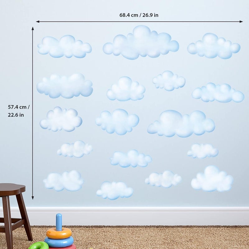 DECOWALL DS-8030 Clouds Kids Wall Stickers Wall Decals Peel and Stick Removable Wall Stickers for Kids Nursery Bedroom Living Room (Small) - Image 5