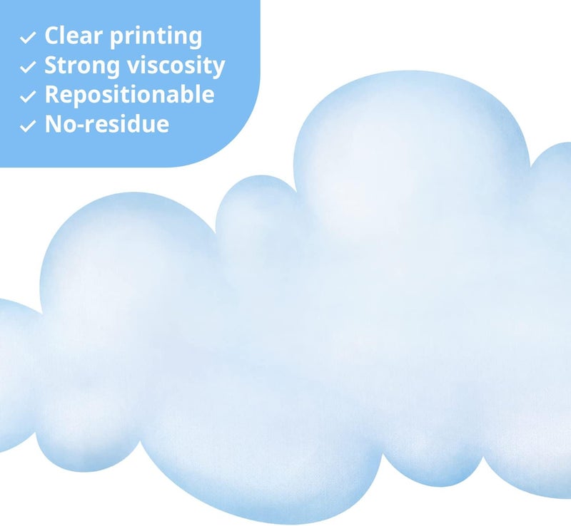 DECOWALL DS-8030 Clouds Kids Wall Stickers Wall Decals Peel and Stick Removable Wall Stickers for Kids Nursery Bedroom Living Room (Small) - Image 4