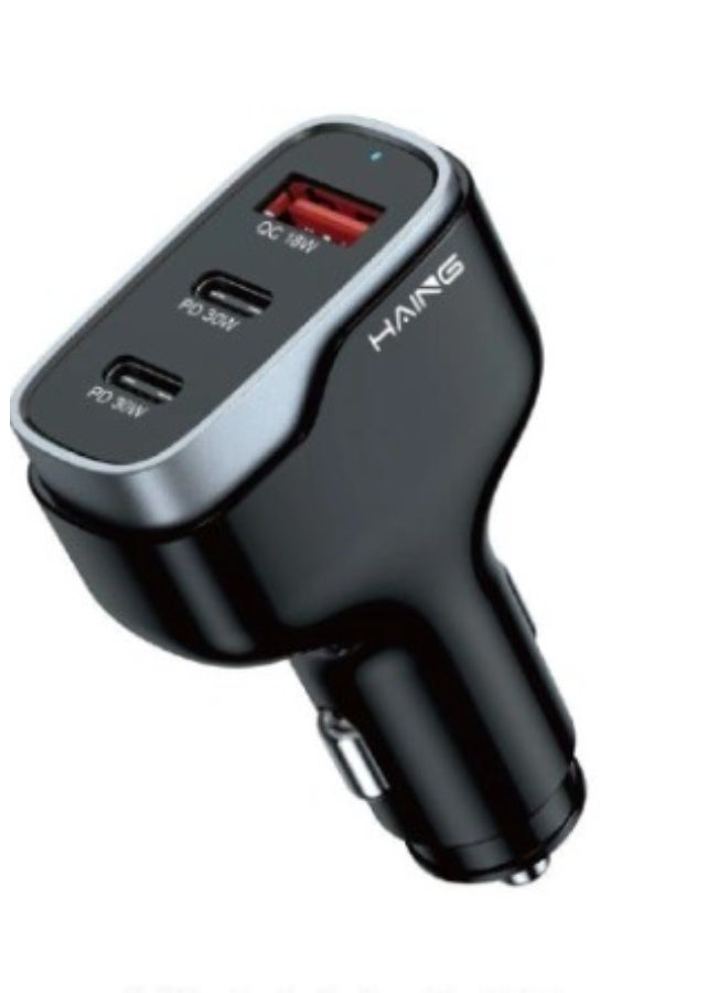Haing Fast Car Charger 3 Ports 78W - Image 2