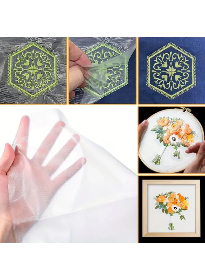 4Pcs Water Soluble Wash Away Embroidery Stabilizer Transparent Film For Applique Patchwork - Image 1