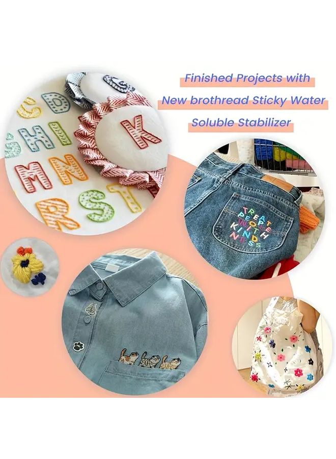 4Pcs Water Soluble Wash Away Embroidery Stabilizer Transparent Film For Applique Patchwork - Image 5